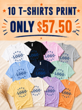 Custom T-Shirt Bundle (10 Pack) | Only $57.50 | Bulk Logo Tee Set