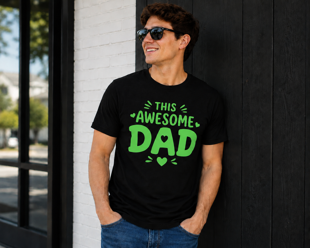 This Awesome Dad Vinyl T-Shirt | Funny Father’s Day Dad Tee