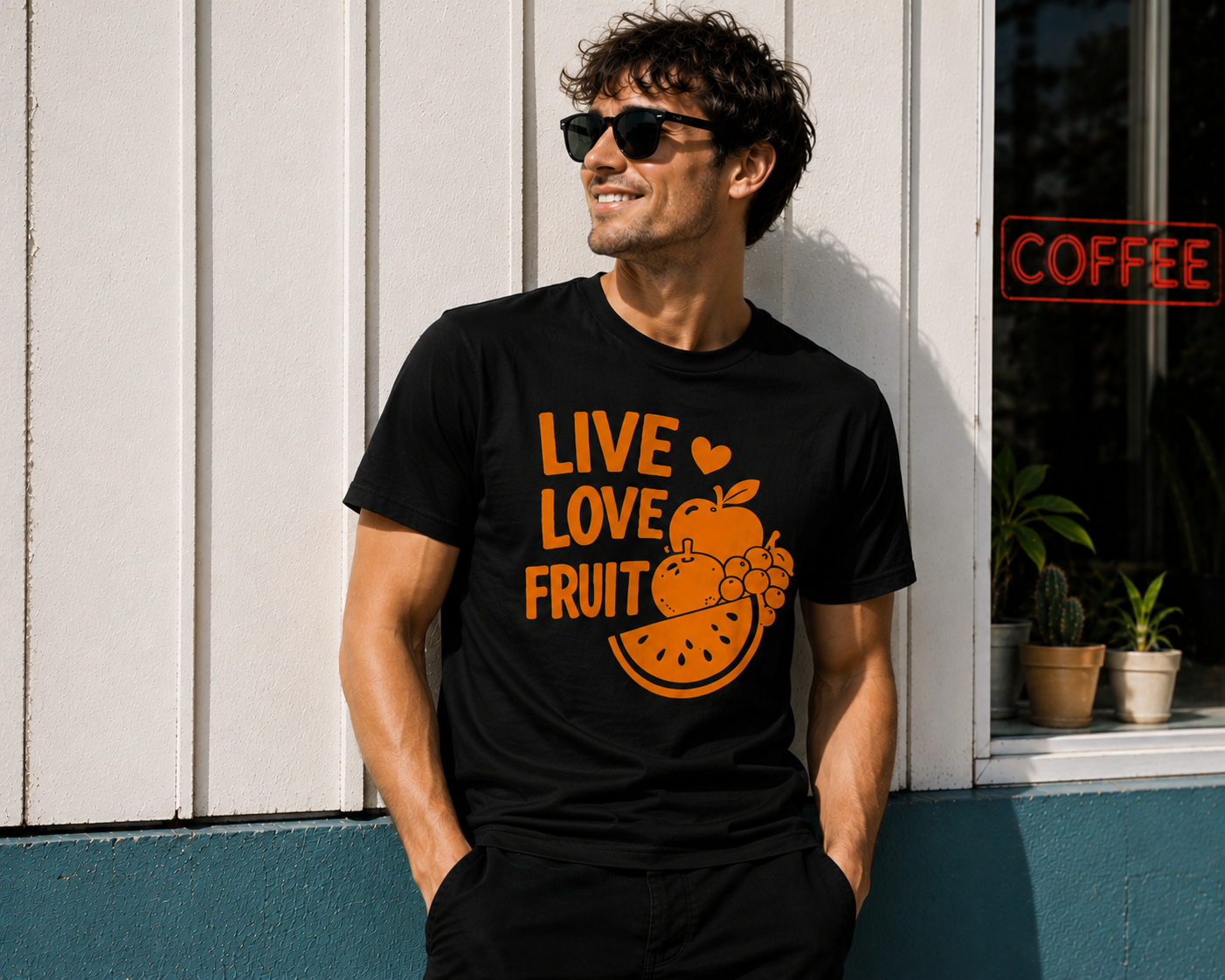 Live Love Fruit Vinyl T-Shirt | Cute Retro Fruit Summer Tee