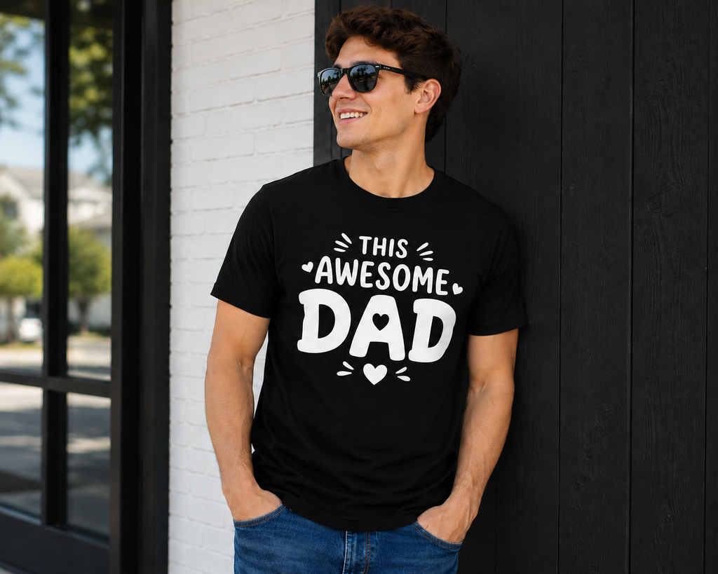 This Awesome Dad Vinyl T-Shirt | Funny Father’s Day Dad Tee