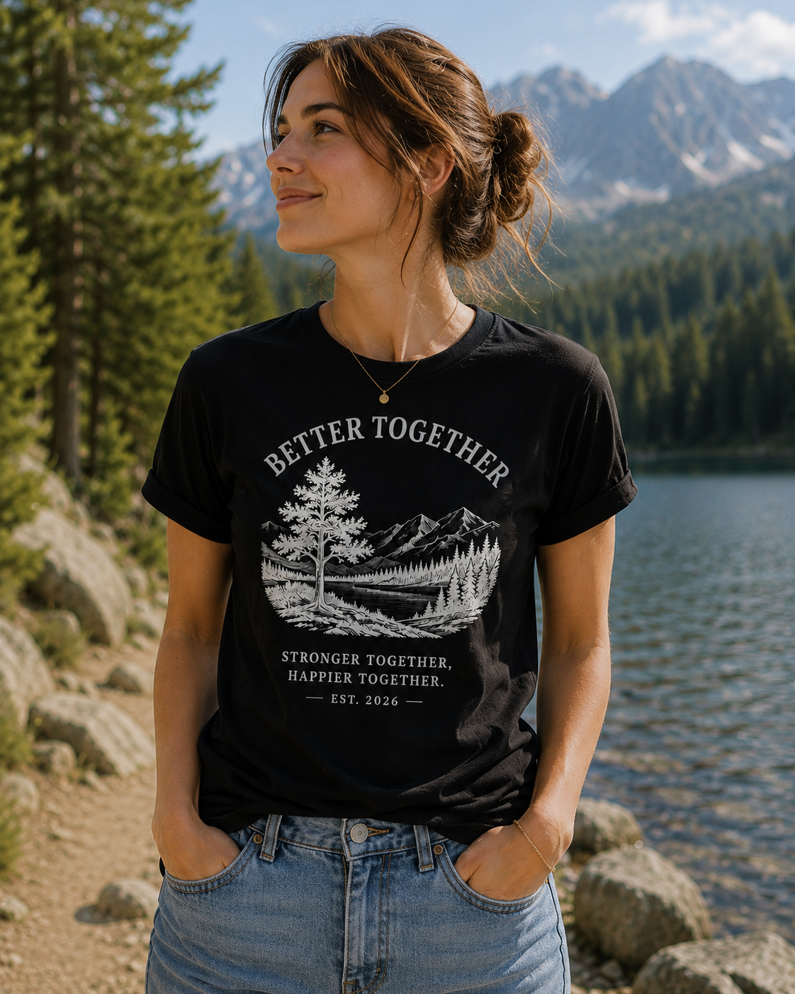 Better Together Mountain T-Shirt | Vintage Nature Graphic Tee | Outdoor Adventure Shirt