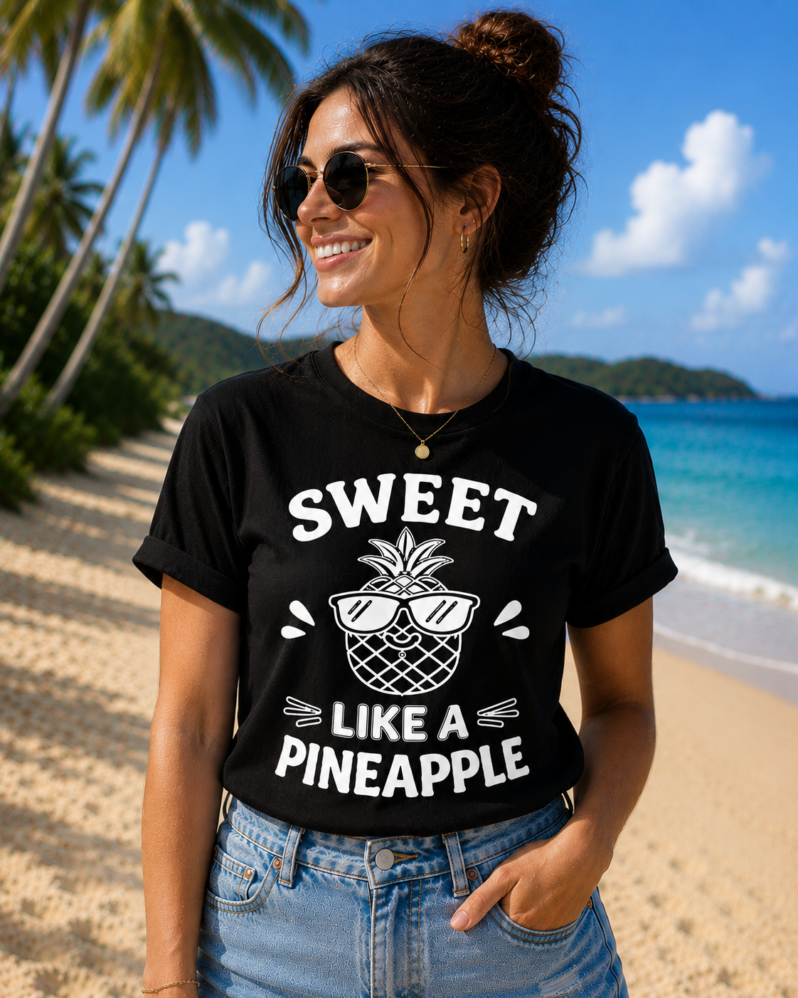 Sweet Like A Pineapple Vinyl T-Shirt | Cute Tropical Summer Tee
