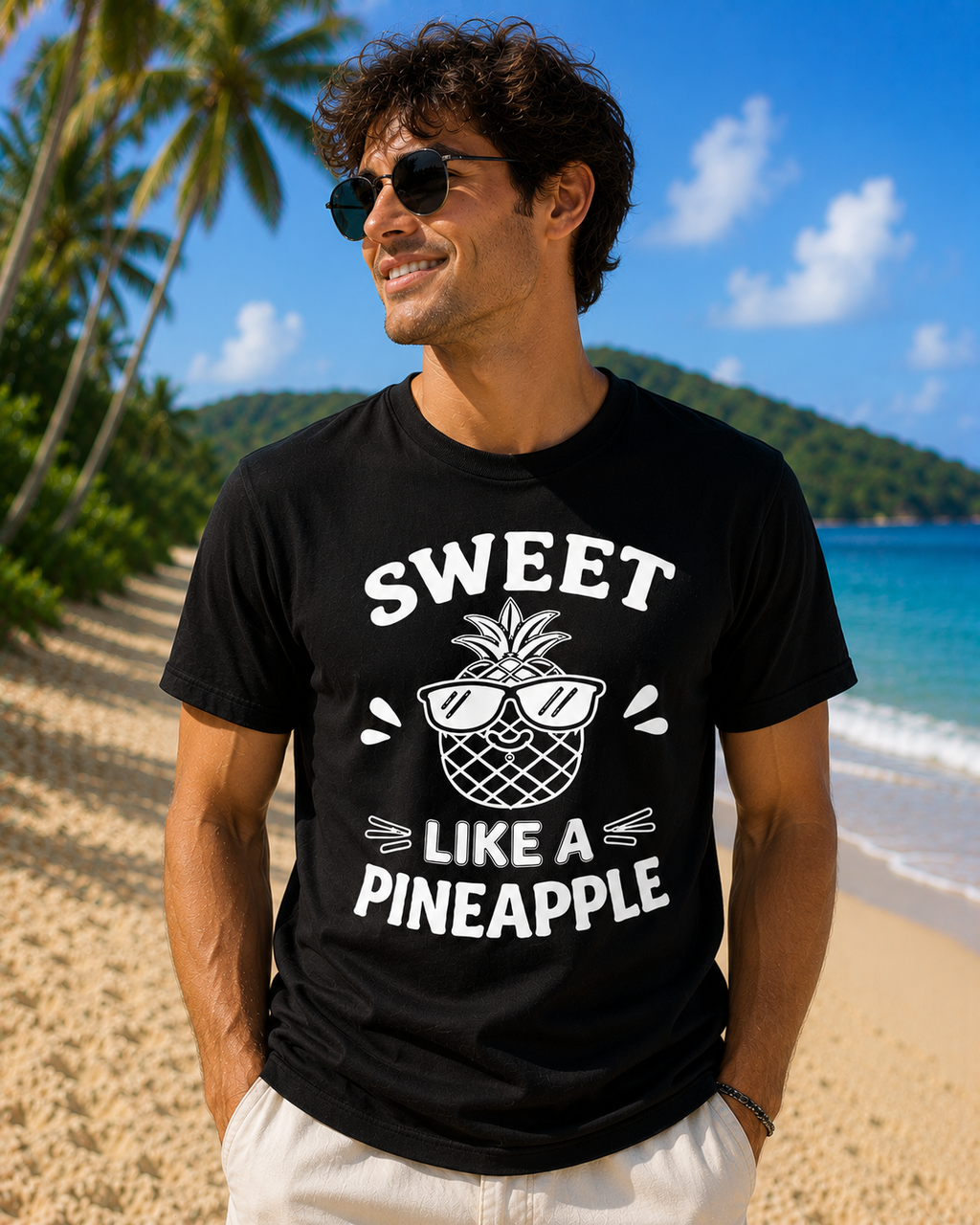 Sweet Like A Pineapple Vinyl T-Shirt | Cute Tropical Summer Tee