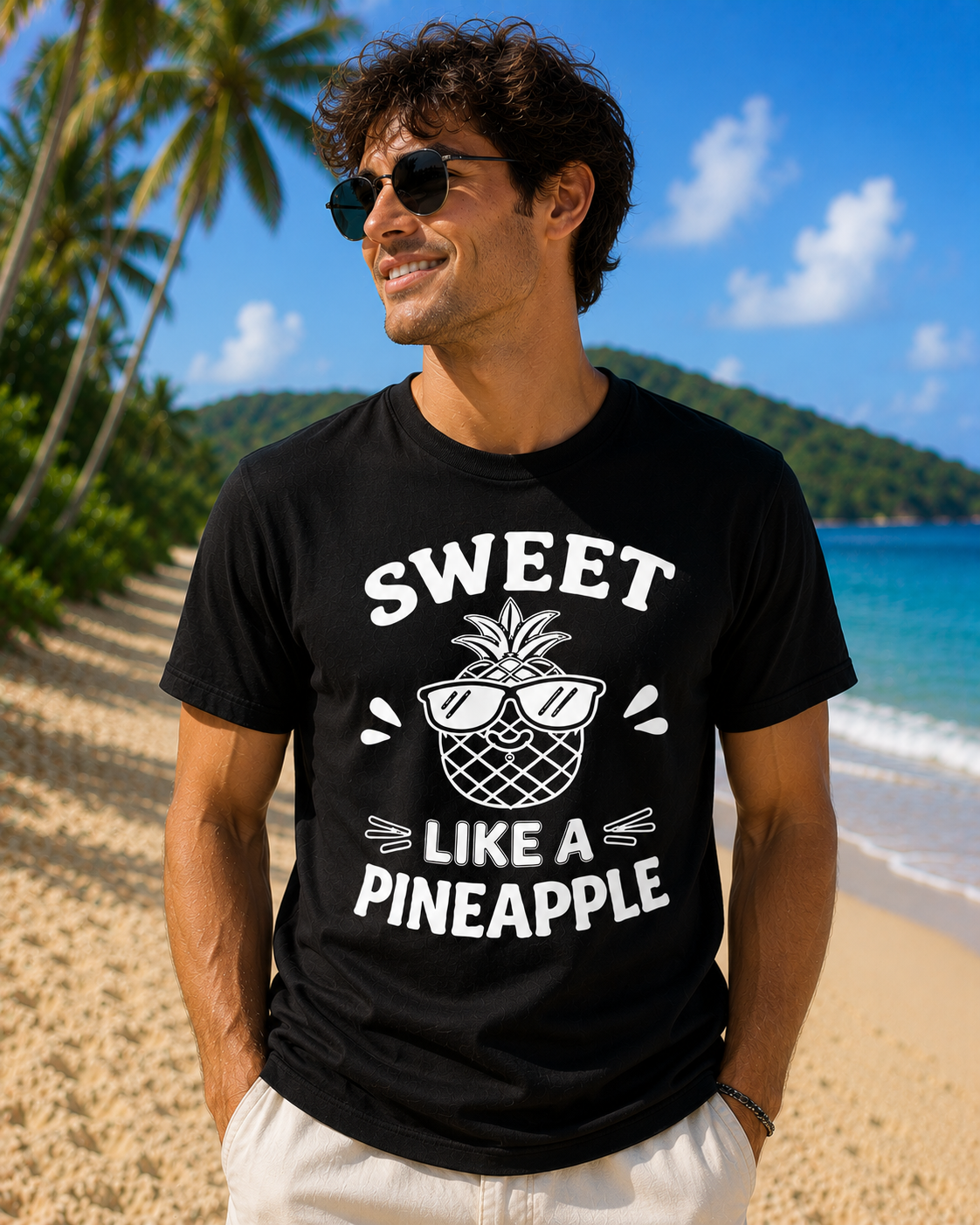Sweet Like A Pineapple Vinyl T-Shirt | Cute Tropical Summer Tee
