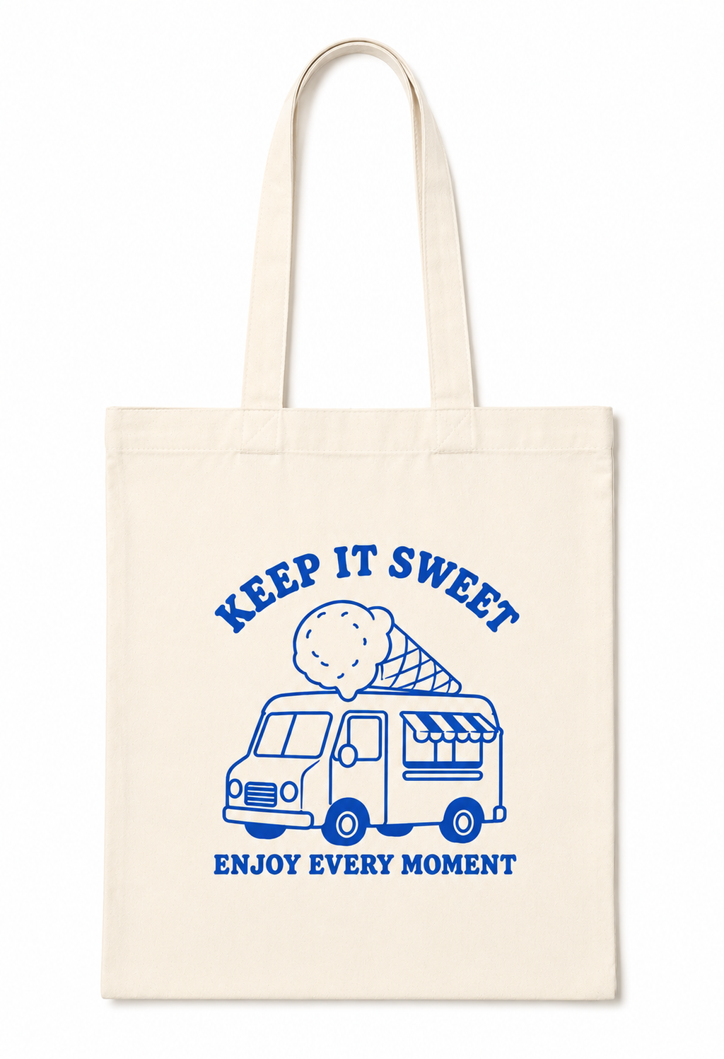 Keep It Sweet Ice Cream Truck Canvas Tote Bag – Cute Summer Aesthetic Bag