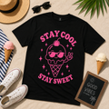 Stay Cool Stay Sweet Ice Cream Vinyl Tee | Cute Summer Aesthetic Shirt