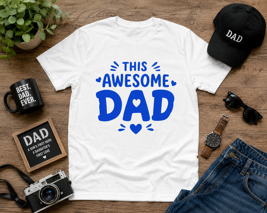 This Awesome Dad Vinyl T-Shirt | Funny Father’s Day Dad Tee