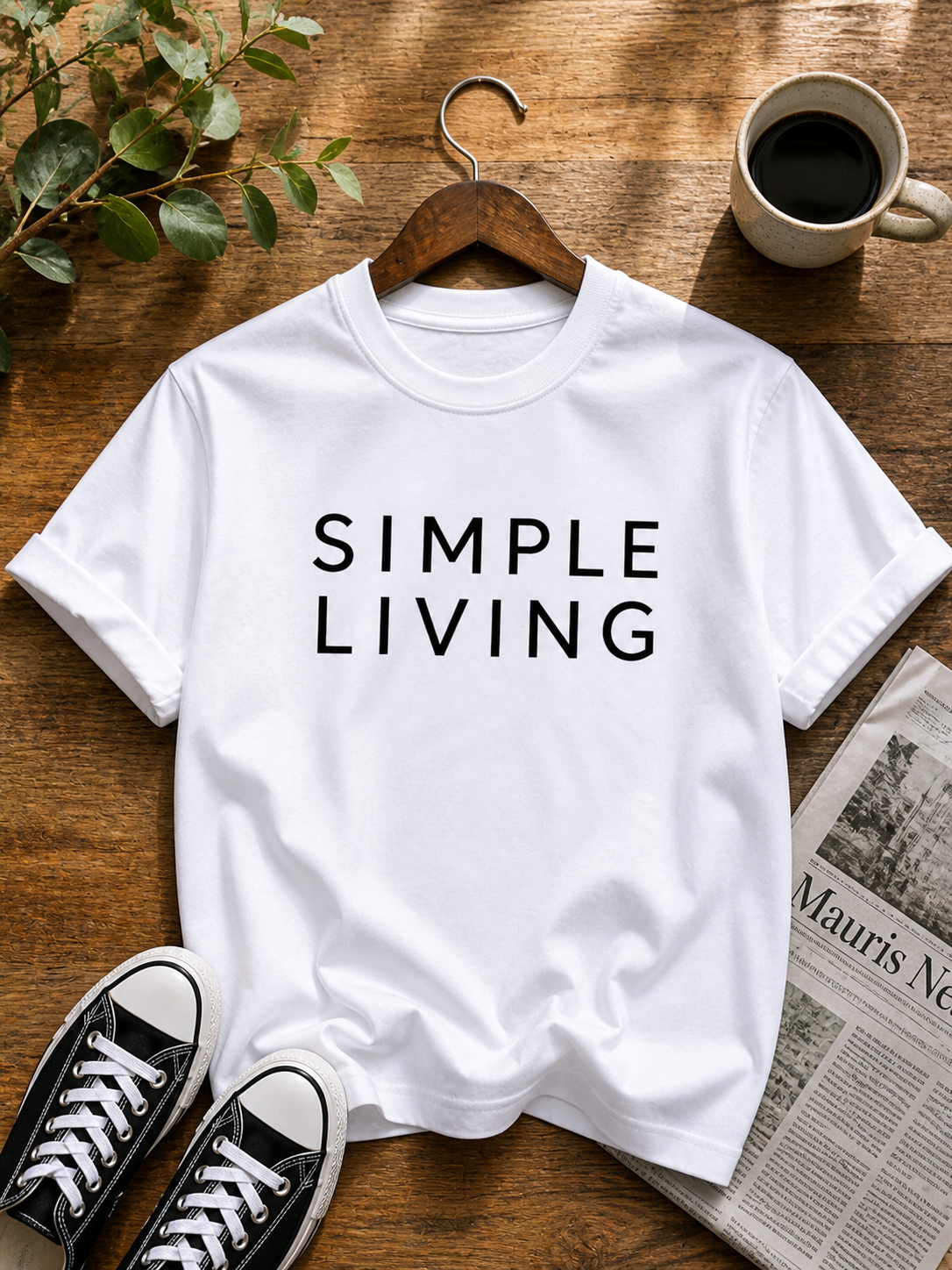 Simple Living Minimalist Aesthetic Vinyl T-Shirt