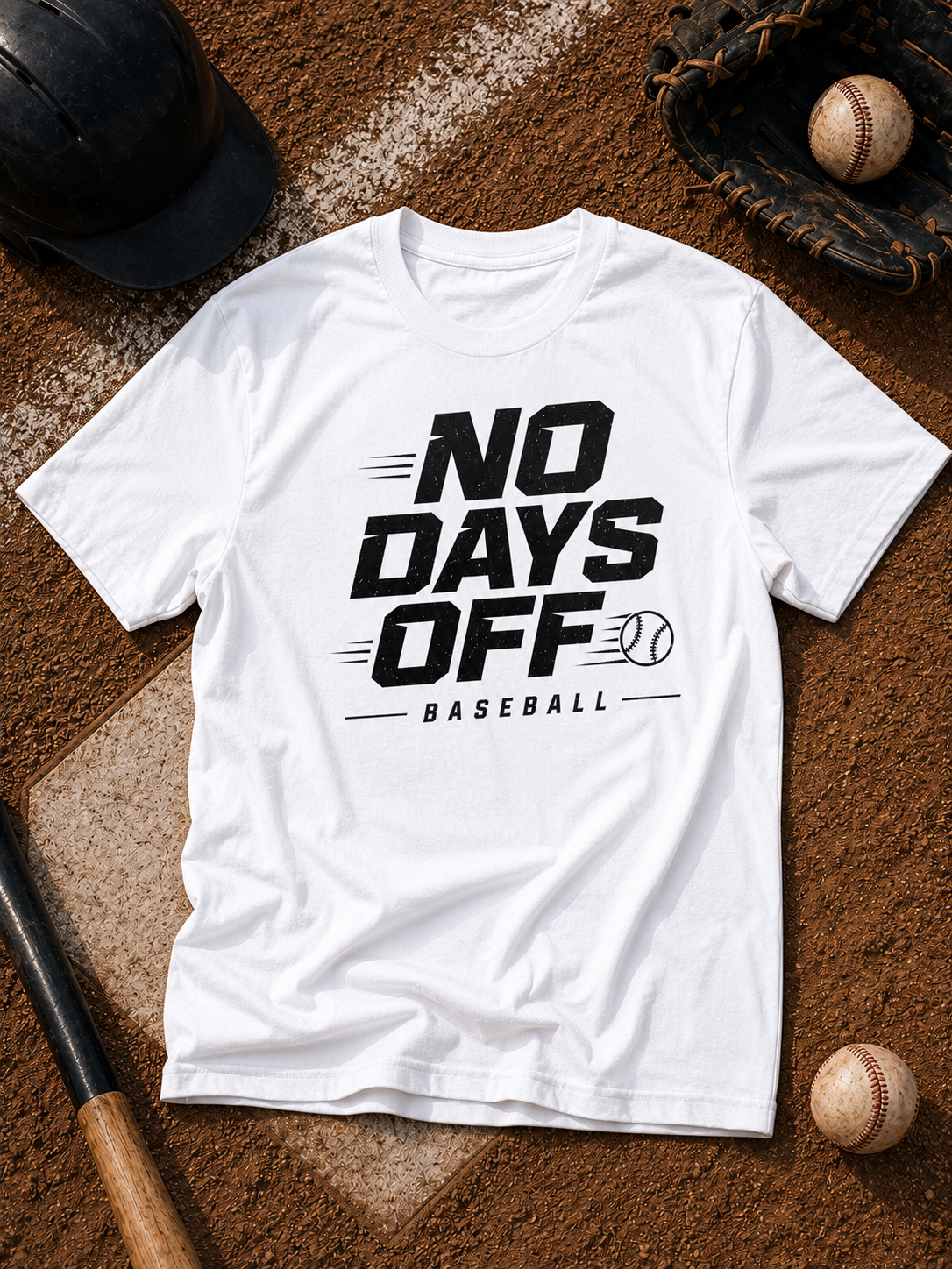 No Days Off Baseball Vinyl T-Shirt