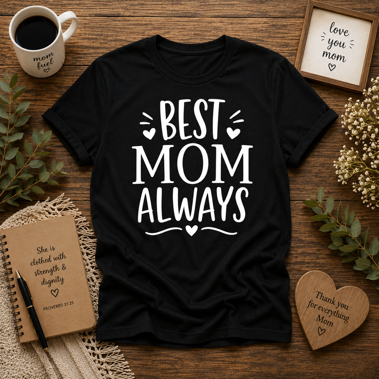 Best Mom Always Vinyl T-Shirt | Cute Mother’s Day Tee