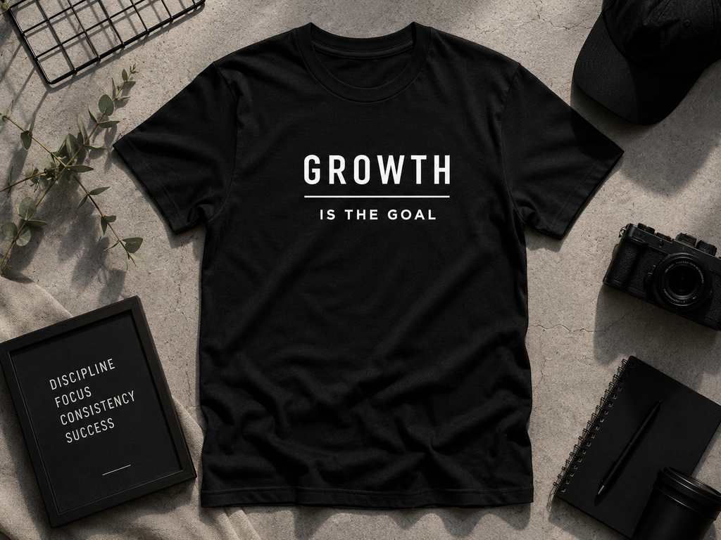 Growth Is the Goal Motivational Minimalist Vinyl T-Shirt