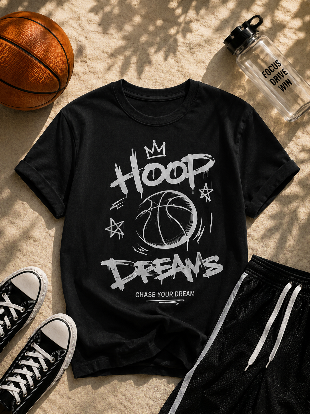 Hoop Dreams Basketball Streetwear Vinyl T-Shirt