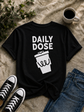 Daily Dose Coffee Vinyl T-Shirt – Minimalist Coffee Lover Streetwear Tee