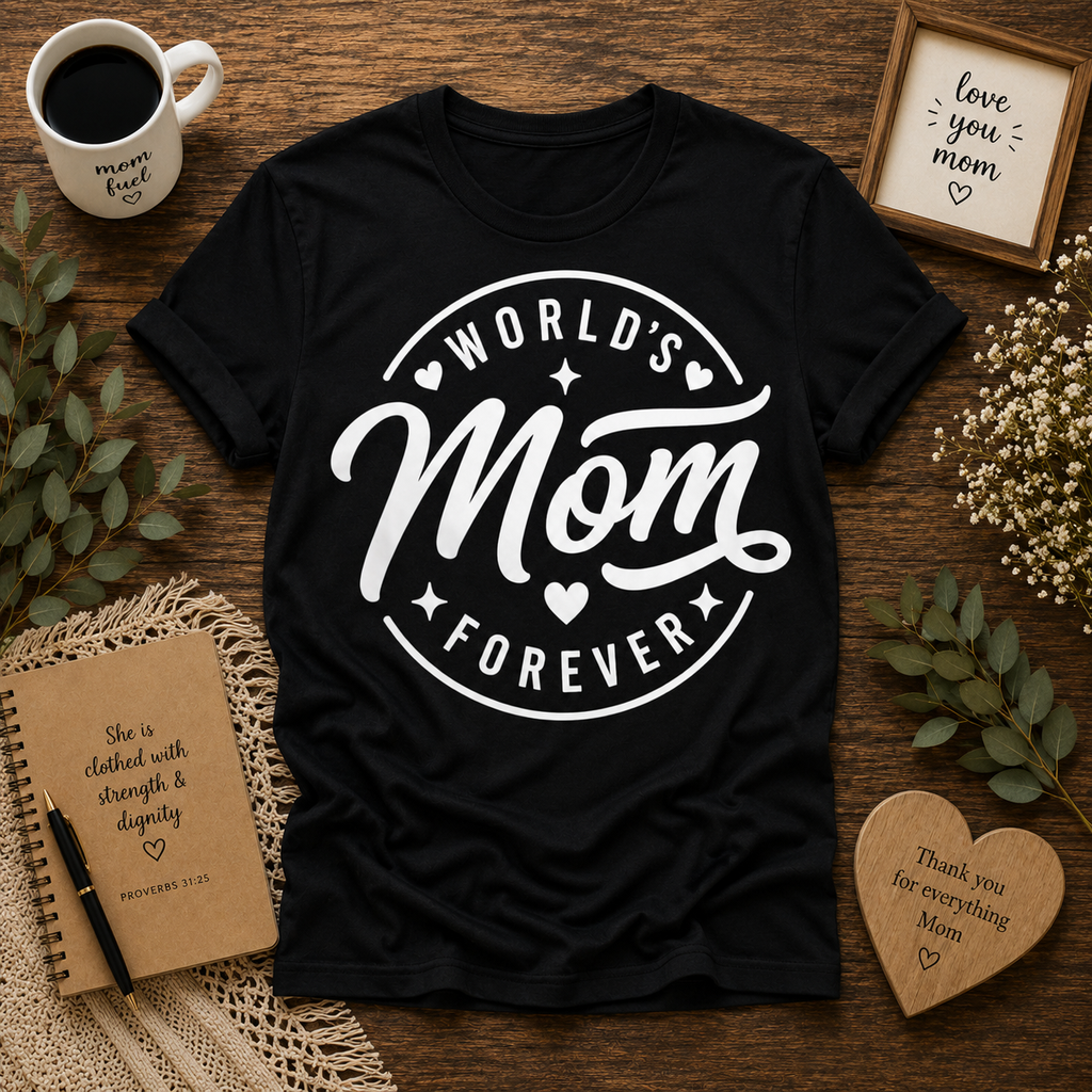 World’s Best Mom Forever Vinyl T-Shirt | Cute Mother’s Day Tee