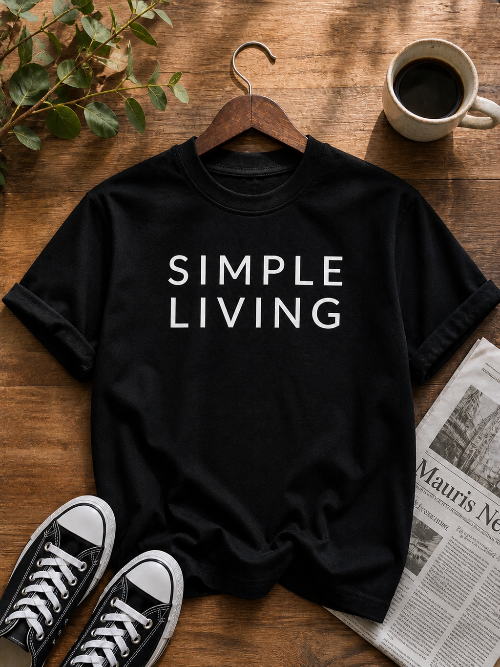 Simple Living Minimalist Aesthetic Vinyl T-Shirt