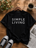 Simple Living Minimalist Aesthetic Vinyl T-Shirt
