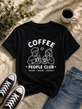 Coffee People Club Vinyl T-Shirt – Cute Coffee Lover Café Tee