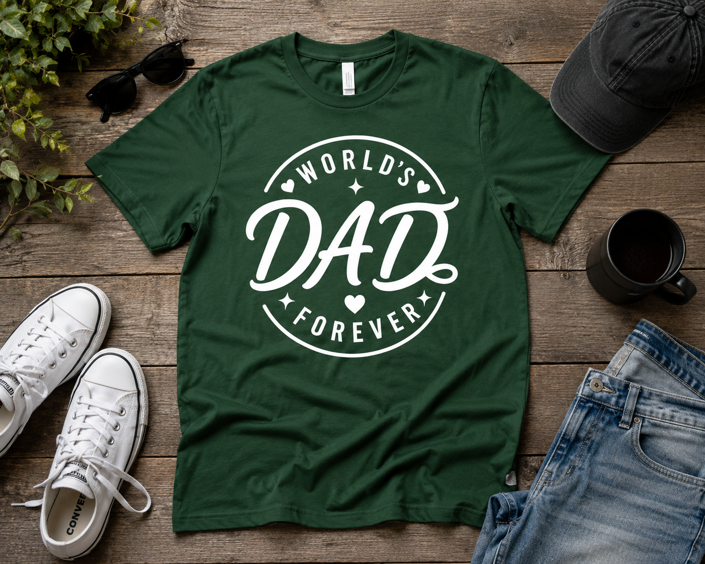 World’s Best Dad Forever Vinyl T-Shirt | Father’s Day Dad Tee