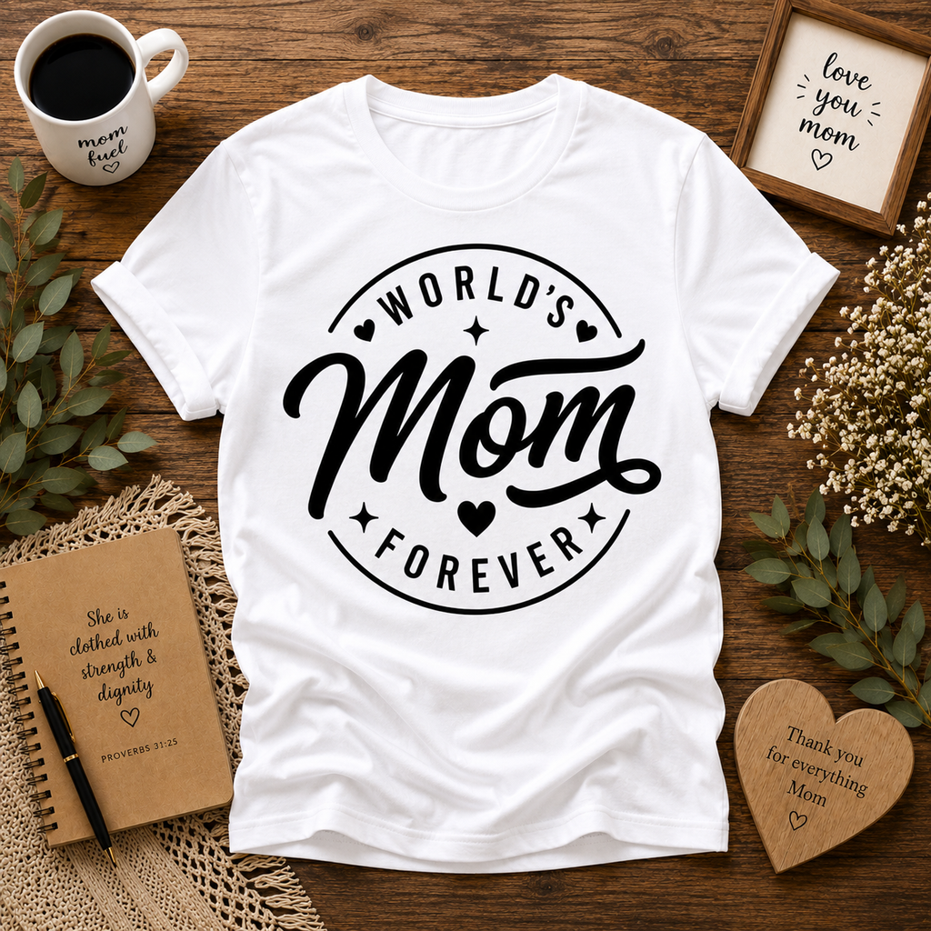 World’s Best Mom Forever Vinyl T-Shirt | Cute Mother’s Day Tee