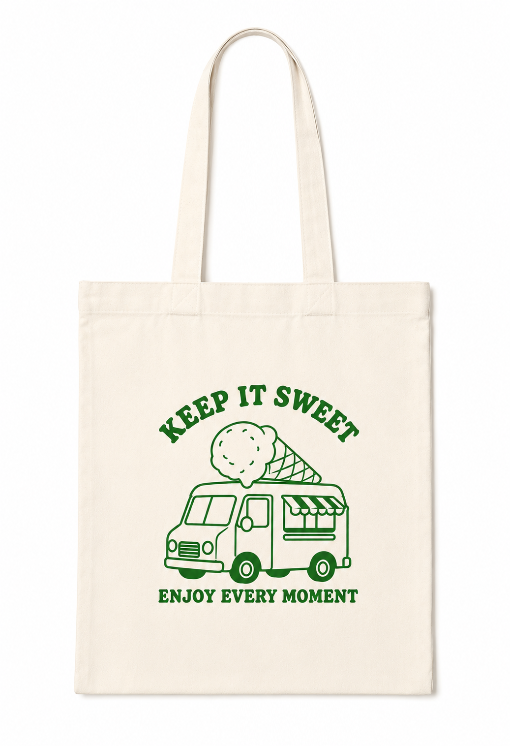 Keep It Sweet Ice Cream Truck Canvas Tote Bag – Cute Summer Aesthetic Bag