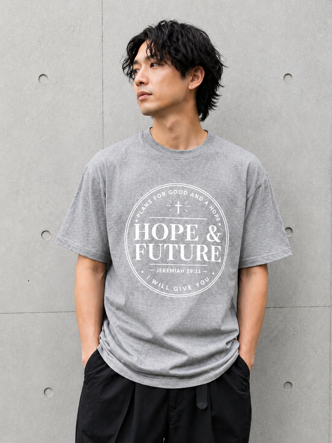 Hope & Future Christian Inspirational Bible Verse Vinyl T-Shirt