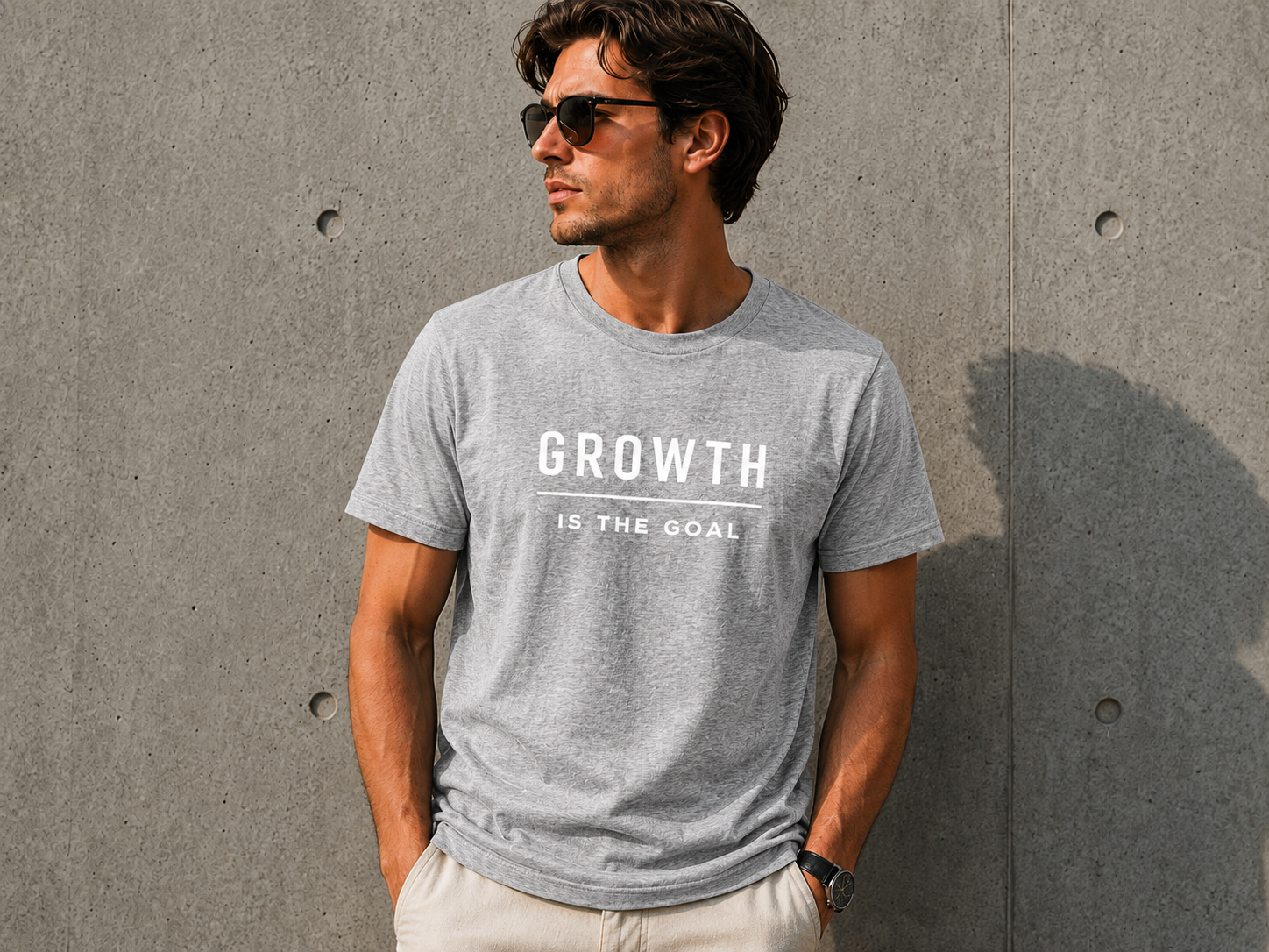 Growth Is the Goal Motivational Minimalist Vinyl T-Shirt