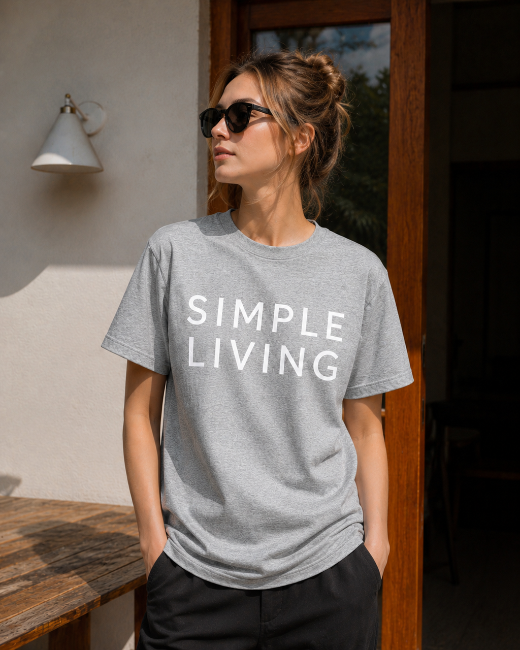Simple Living Minimalist Aesthetic Vinyl T-Shirt