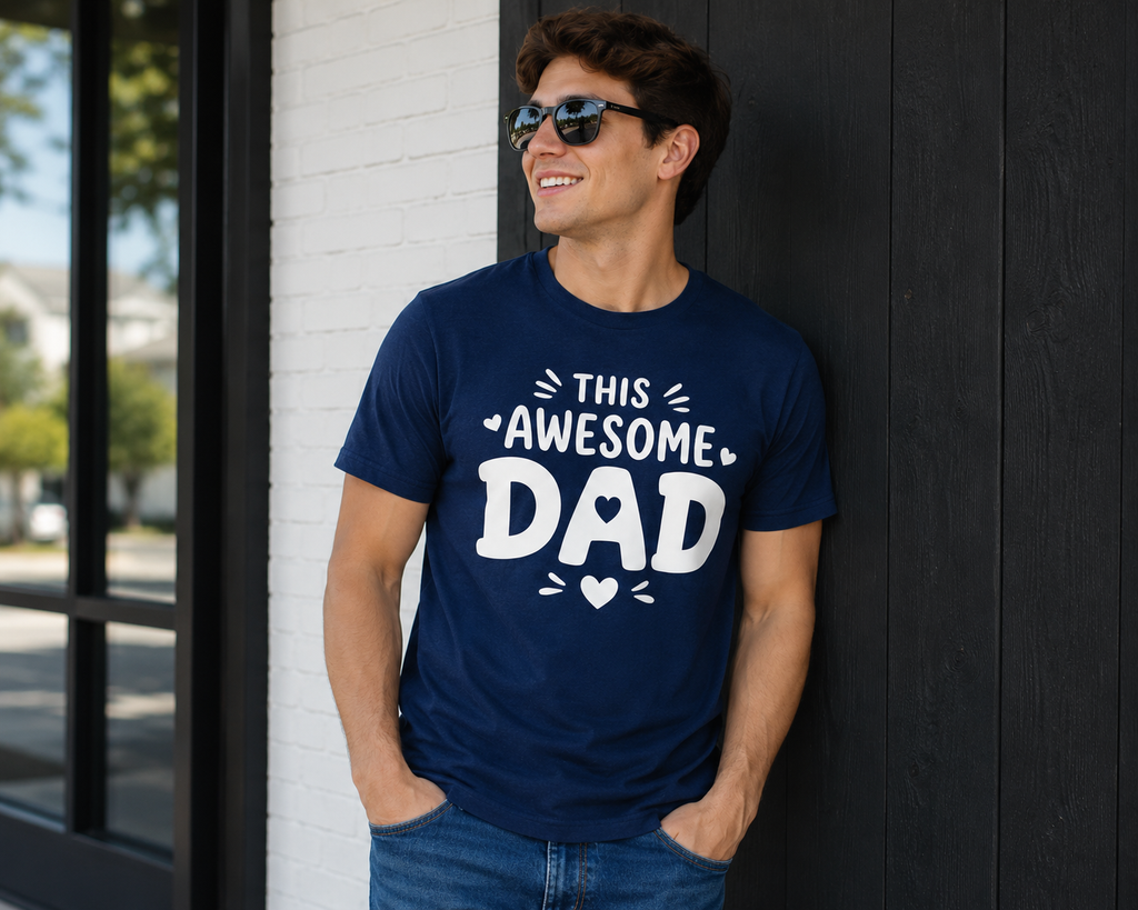 This Awesome Dad Vinyl T-Shirt | Funny Father’s Day Dad Tee