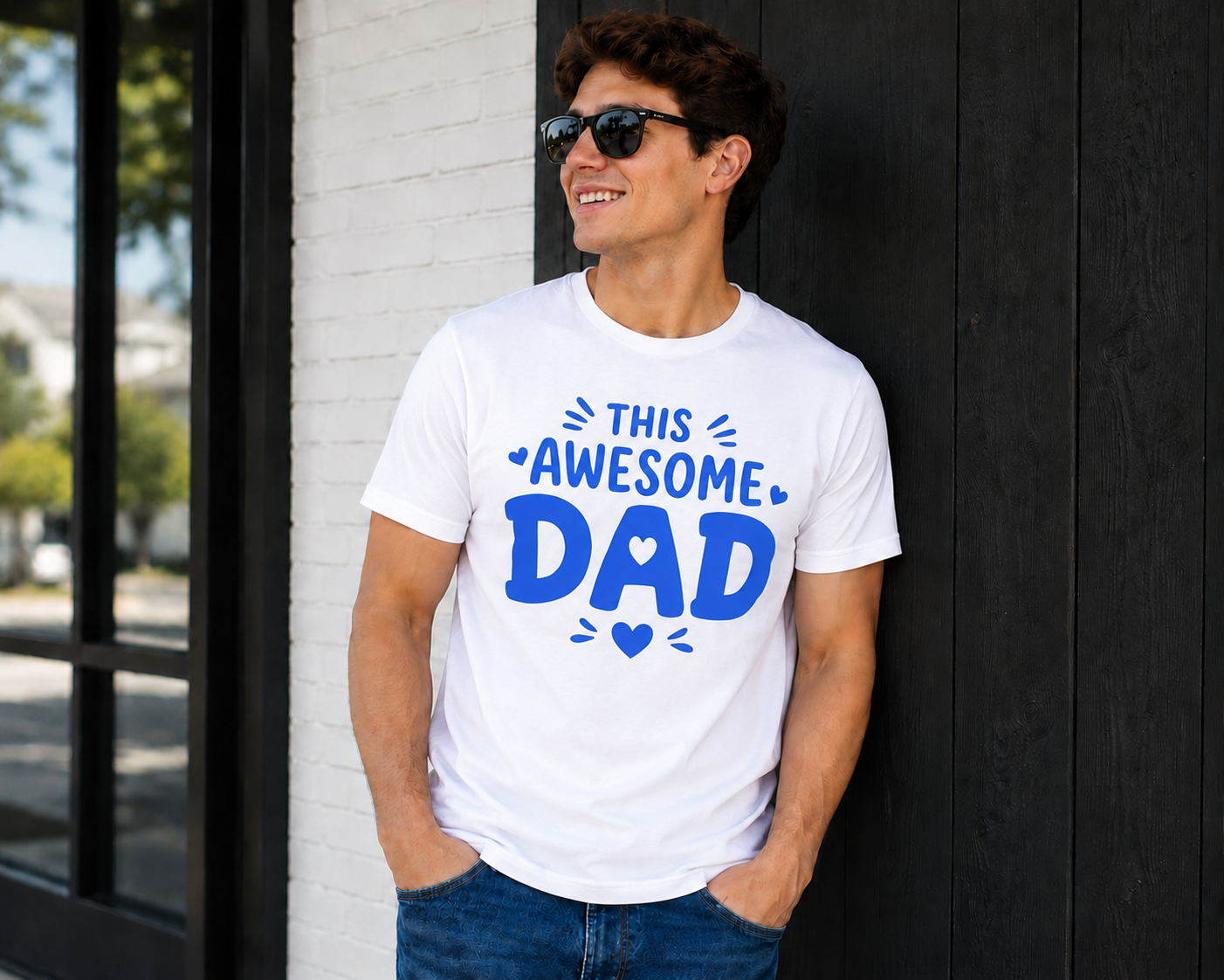 This Awesome Dad Vinyl T-Shirt | Funny Father’s Day Dad Tee