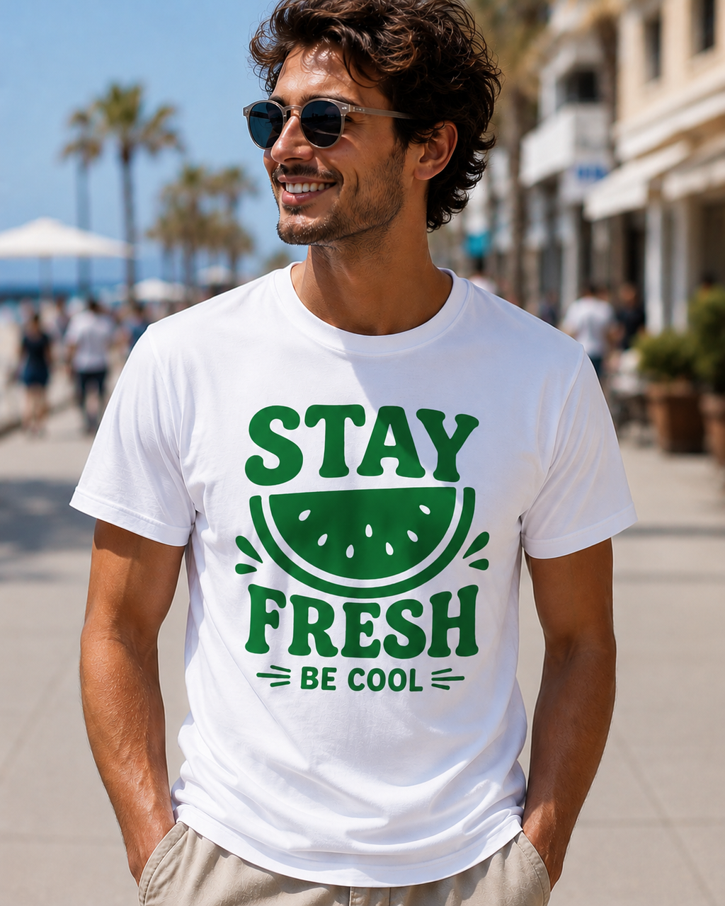 Stay Fresh Be Cool Watermelon Vinyl T-Shirt | Cute Summer Fruit Tee