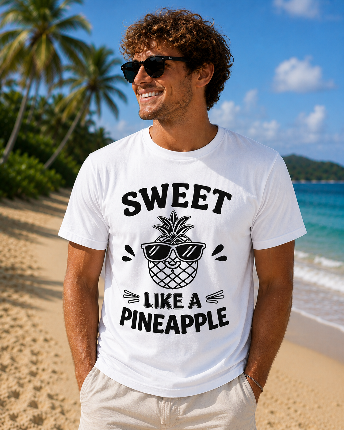 Sweet Like A Pineapple Vinyl T-Shirt | Cute Tropical Summer Tee
