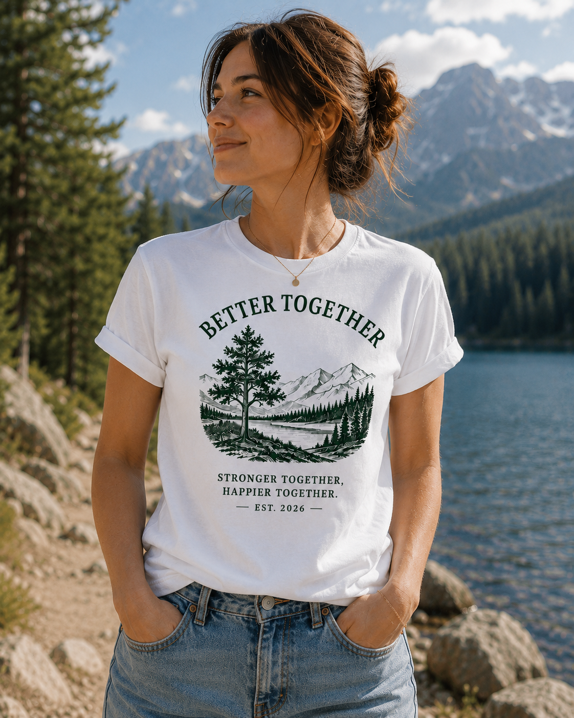Better Together Mountain T-Shirt | Vintage Nature Graphic Tee | Outdoor Adventure Shirt
