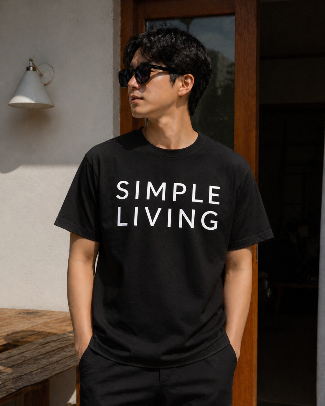 Simple Living Minimalist Aesthetic Vinyl T-Shirt