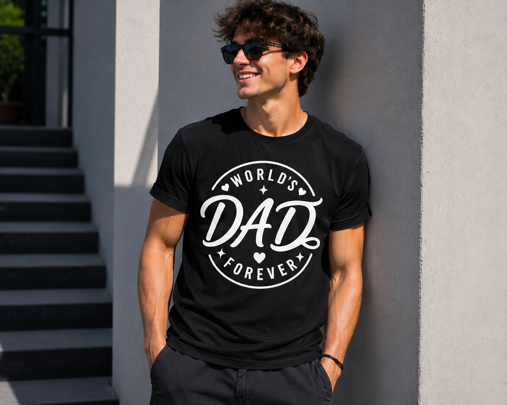 World’s Best Dad Forever Vinyl T-Shirt | Father’s Day Dad Tee