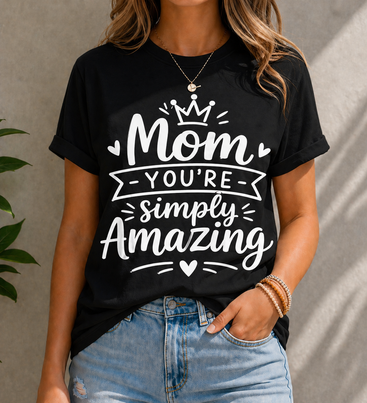 Mom You’re Simply Amazing Vinyl T-Shirt for Mothers