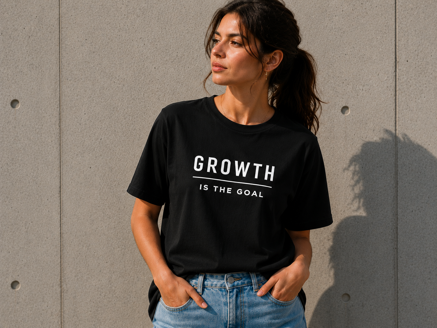 Growth Is the Goal Motivational Minimalist Vinyl T-Shirt