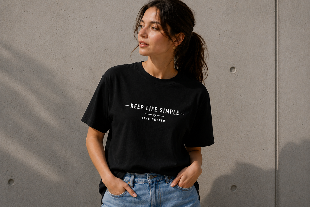 Keep Life Simple Minimalist Inspirational Vinyl T-Shirt
