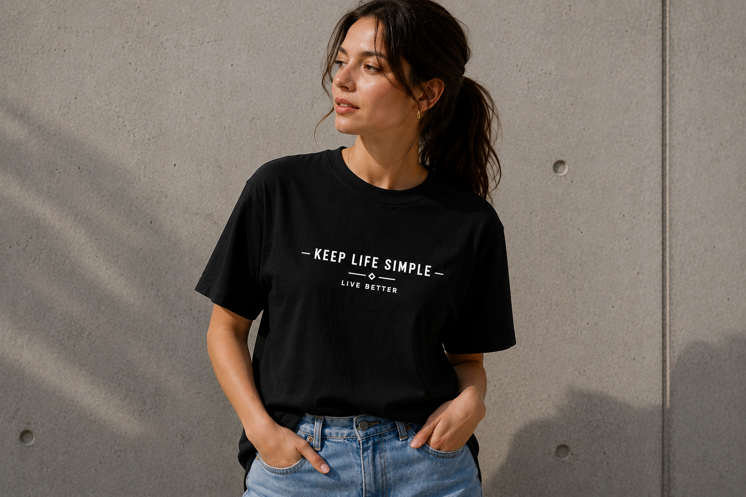 Keep Life Simple Minimalist Inspirational Vinyl T-Shirt