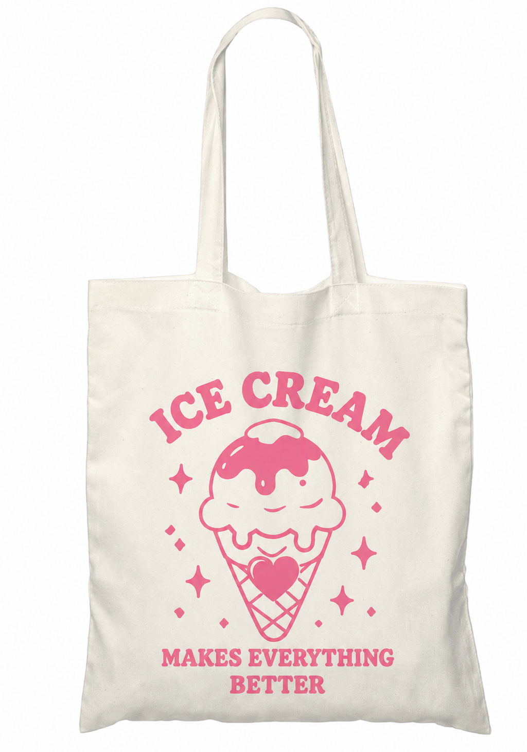 Ice Cream Makes Everything Better Tote Bag | Cute Aesthetic Canvas Bag