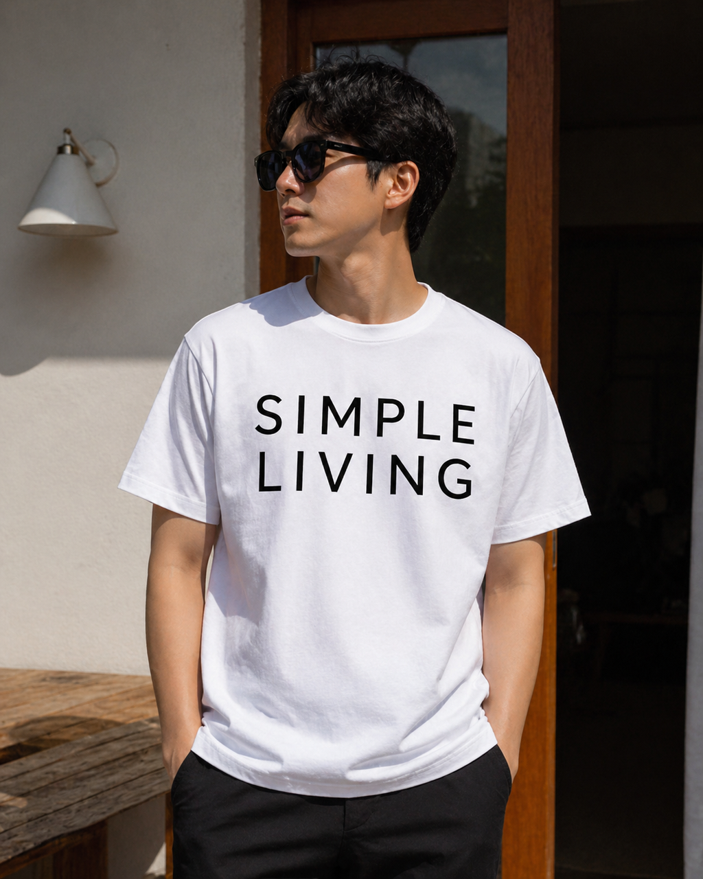Simple Living Minimalist Aesthetic Vinyl T-Shirt