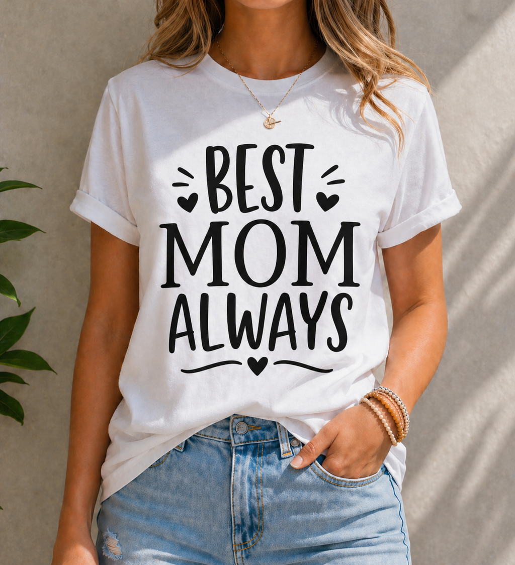 Best Mom Always Vinyl T-Shirt | Cute Mother’s Day Tee